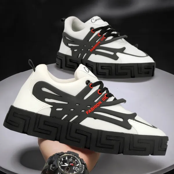 White_Mesh_Airmix_Round_Tip_Casual_Shoes_For_Men