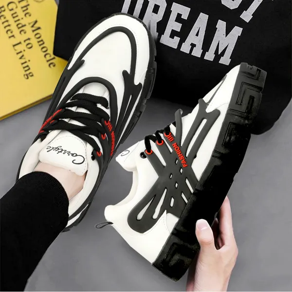 White_Mesh_Airmix_Round_Tip_Casual_Shoes_For_Men
