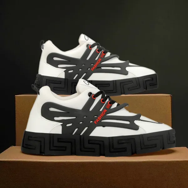 White_Mesh_Airmix_Round_Tip_Casual_Shoes_For_Men
