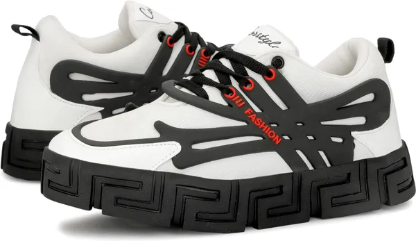 White_Mesh_Airmix_Round_Tip_Casual_Shoes_For_Men