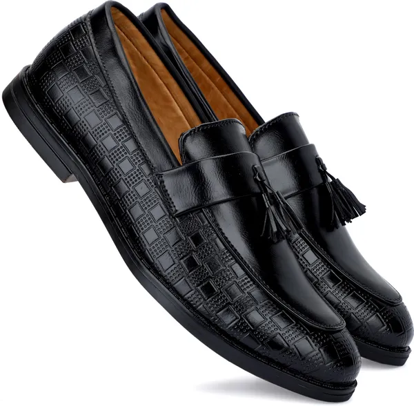 Black_Synthetic_Leather_Airmix_Round_Tip_Casual_Shoes_For_Men