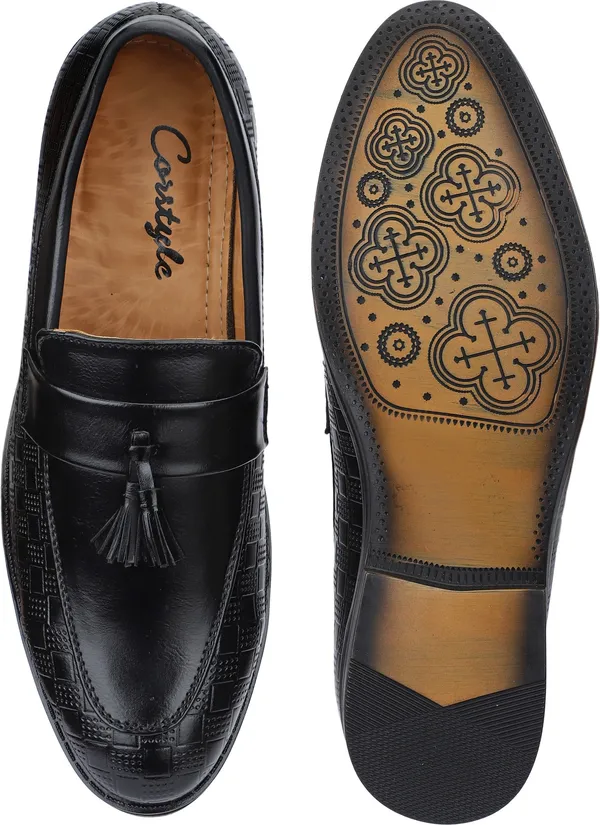 Black_Synthetic_Leather_Airmix_Round_Tip_Casual_Shoes_For_Men