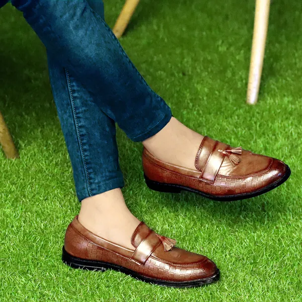 Tan_Synthetic_Leather_Airmix_Round_Tip_Casual_Shoes_For_Men