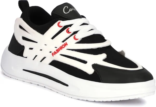 Black_Synthetic_Leather_Airmix_Round_Tip_Casual_Shoes_For_Men