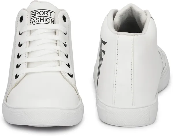 White_Synthetic_Leather_Airmix_Round_Tip_Casual_Shoes_For_Men