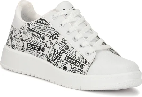 White_Synthetic_Leather_Airmix_Round_Tip_Casual_Shoes_For_Men