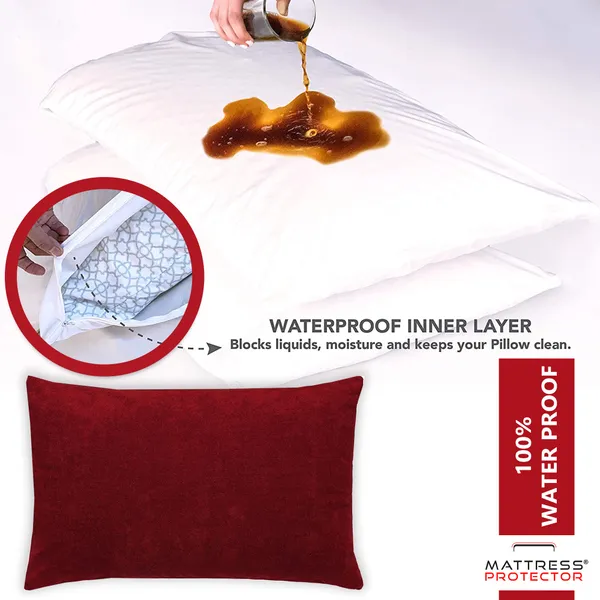 Mattress_Protector_Cotton_Pillows_Cover_(Pack_of_6,_46_cm*72_cm,_Maroon)