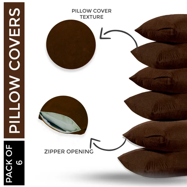 Mattress_Protector_Cotton_Pillows_Cover_(Pack_of_6,_46_cm*72_cm,_Brown)