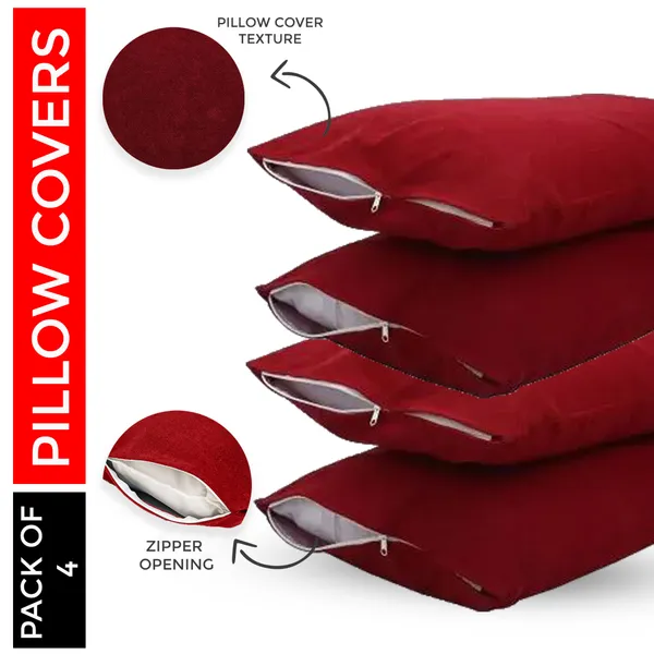 Mattress_Protector_Cotton_Pillows_Cover_(Pack_of_4,_46_cm*72_cm,_Maroon)