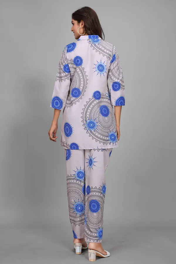 White_&_Blue_Geometrical_Printed_Rayon_Kurta_and_Pant_Co-ord_Set_|_For_Women