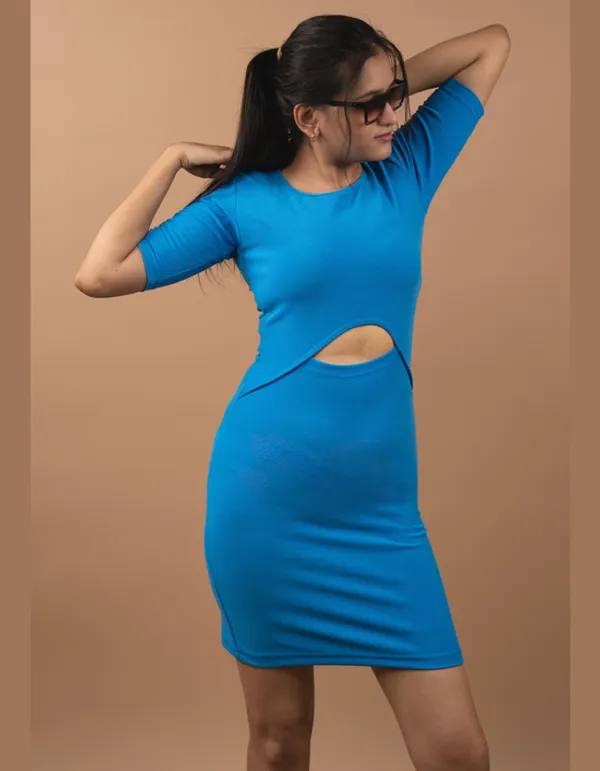 Blue_Polyester_Plain_Cut_Out_Western_Dress_|_For_Women