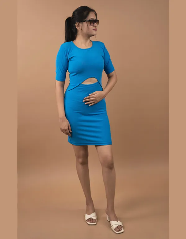 Blue_Polyester_Plain_Cut_Out_Western_Dress_|_For_Women