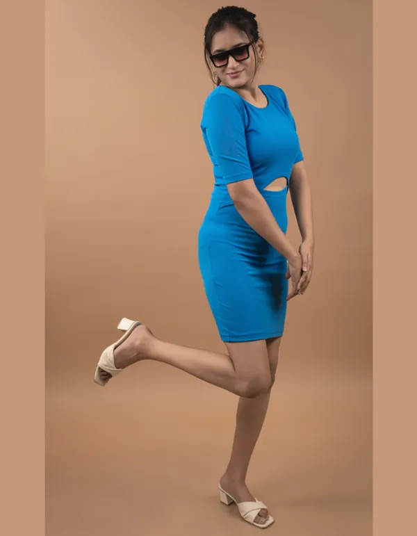 Blue_Polyester_Plain_Cut_Out_Western_Dress_|_For_Women