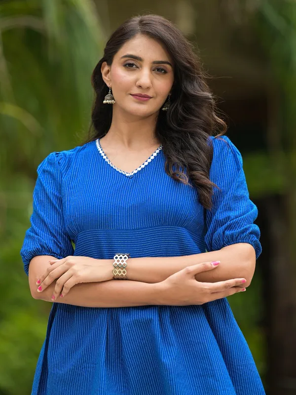 Blue_Cotton_Self-Woven_Top_and_Pant_Co-ord_Set_|_For_Women