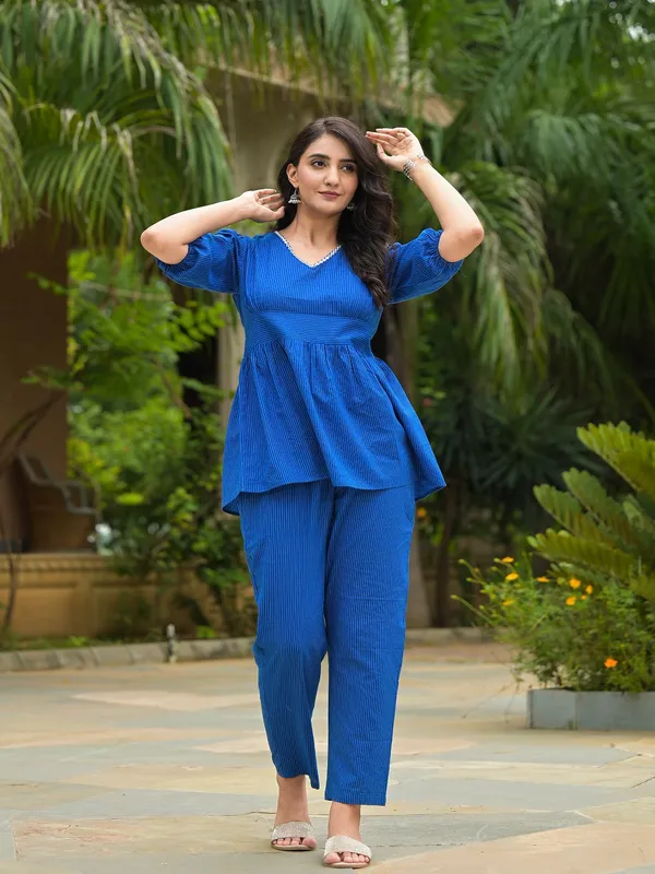 Blue_Cotton_Self-Woven_Top_and_Pant_Co-ord_Set_|_For_Women