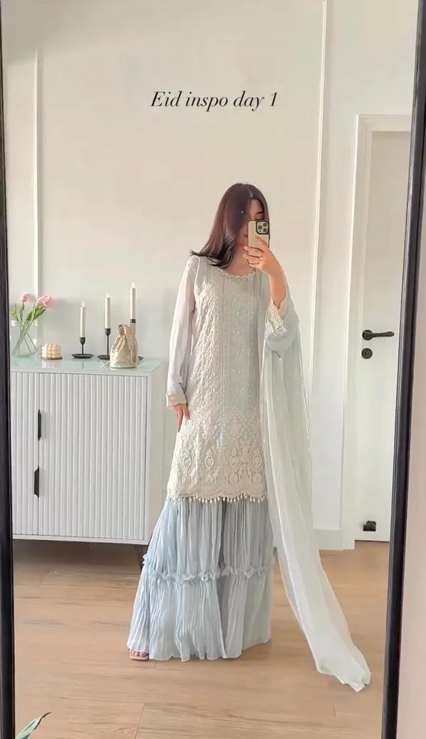 Aqua_Blue_Designer_Readymade_Top_Plazzo_&_Dupatta_For_Women
