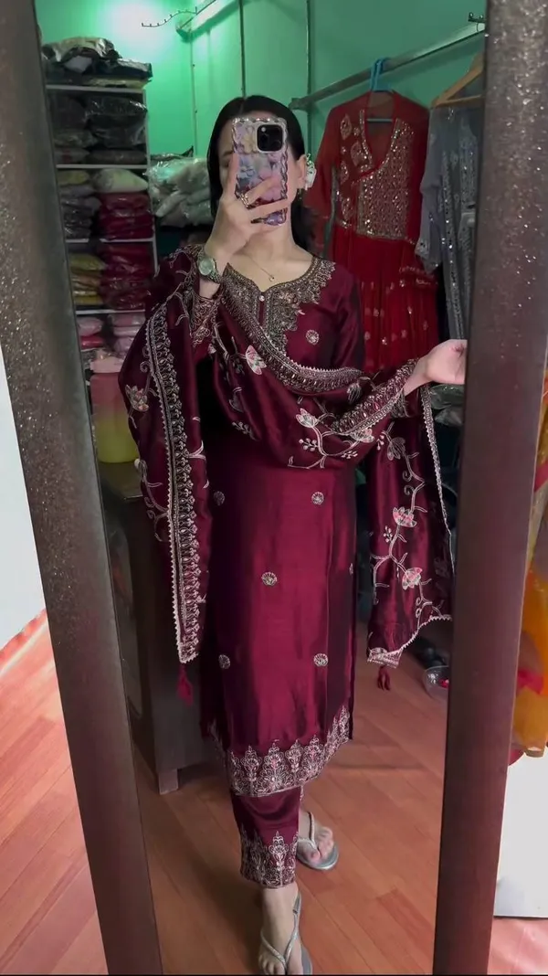 Maroon_Designer_Party_Wear_Look_Fancy_Top-Dupatta_And_Fully_Stitched_Sharara_For_Women
