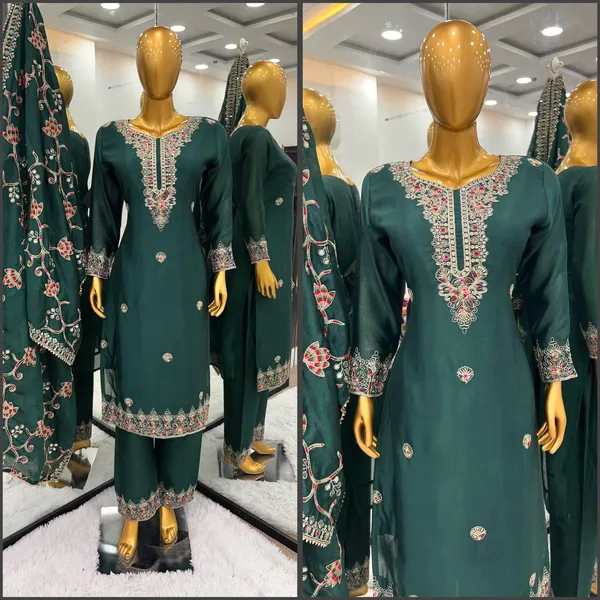 Green_Designer_Party_Wear_Look_Fancy_Top-Dupatta_And_Fully_Stitched_Sharara_For_Women
