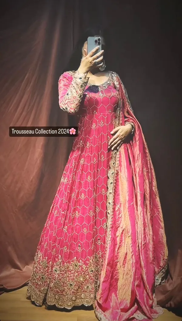 Pink_Designer_Party_Wear_Look_Full_Heavy_Embroidery_Sequence_Work_Gown_With_Dupatta_For_Women