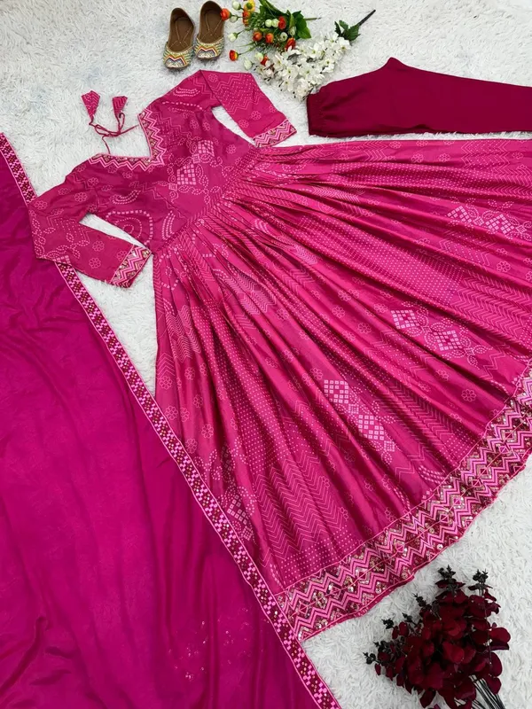 Pink_Designer_Party_Wear_Look_Fully_Flair_With_Attached_Pad_Gown_With_Dupatta_For_Women