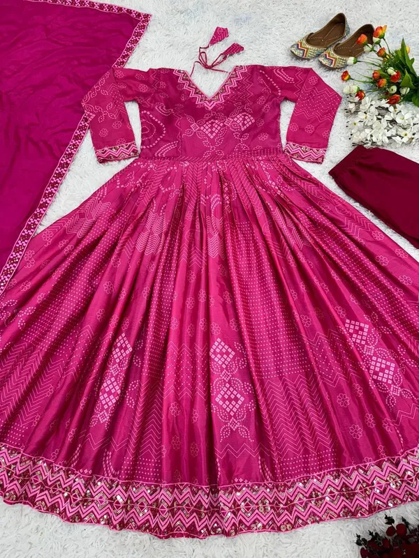 Pink_Designer_Party_Wear_Look_Fully_Flair_With_Attached_Pad_Gown_With_Dupatta_For_Women