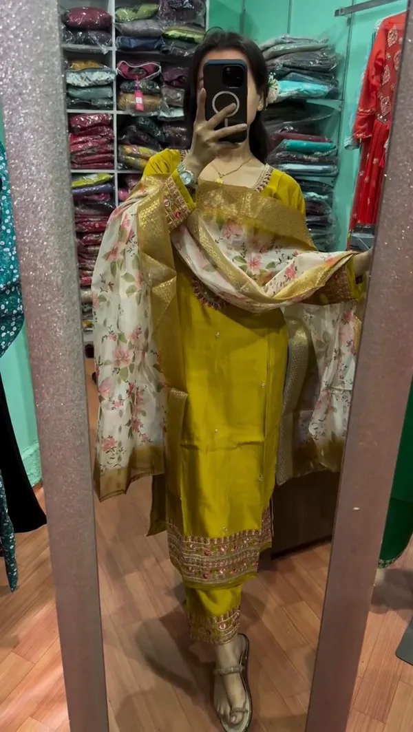 Yellow_Designerr_Party_Wear_Look_Pure_Chinnon_Silk_Top_Bottom_&_Dupatta_Set_For_Women