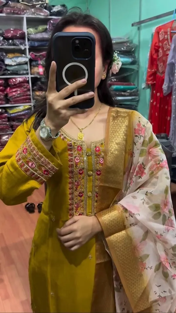 Yellow_Designerr_Party_Wear_Look_Pure_Chinnon_Silk_Top_Bottom_&_Dupatta_Set_For_Women