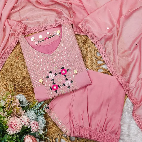 PINK_beautifully_Crafted_Pure_Roman_Silk_Suits_FOR_WOMEN
