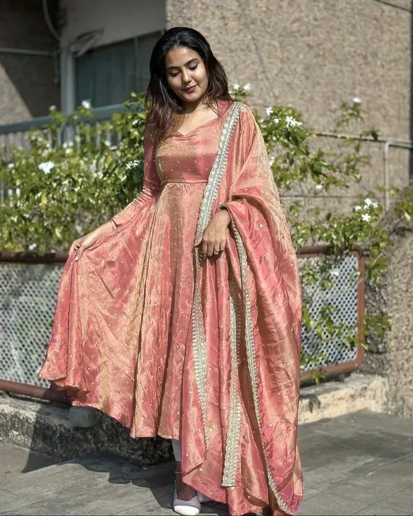 Peach_Premium_Designer_Readymade_Anarkali_Gown__For_Women