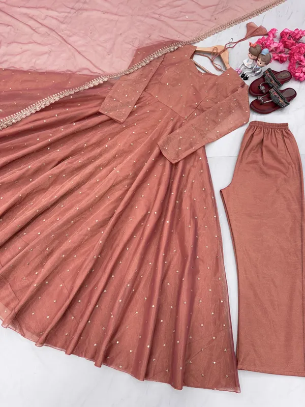 Peach_Premium_Designer_Readymade_Anarkali_Gown__For_Women