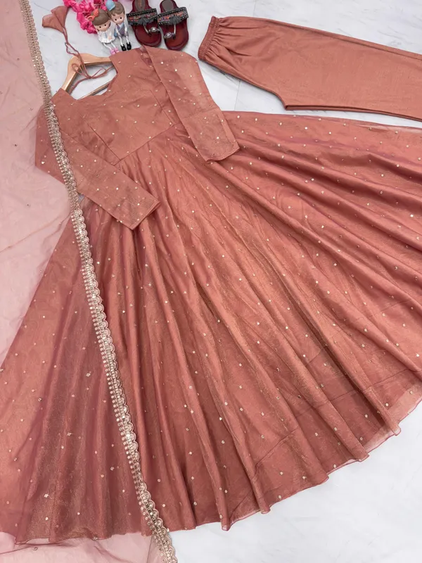 Peach_Premium_Designer_Readymade_Anarkali_Gown__For_Women
