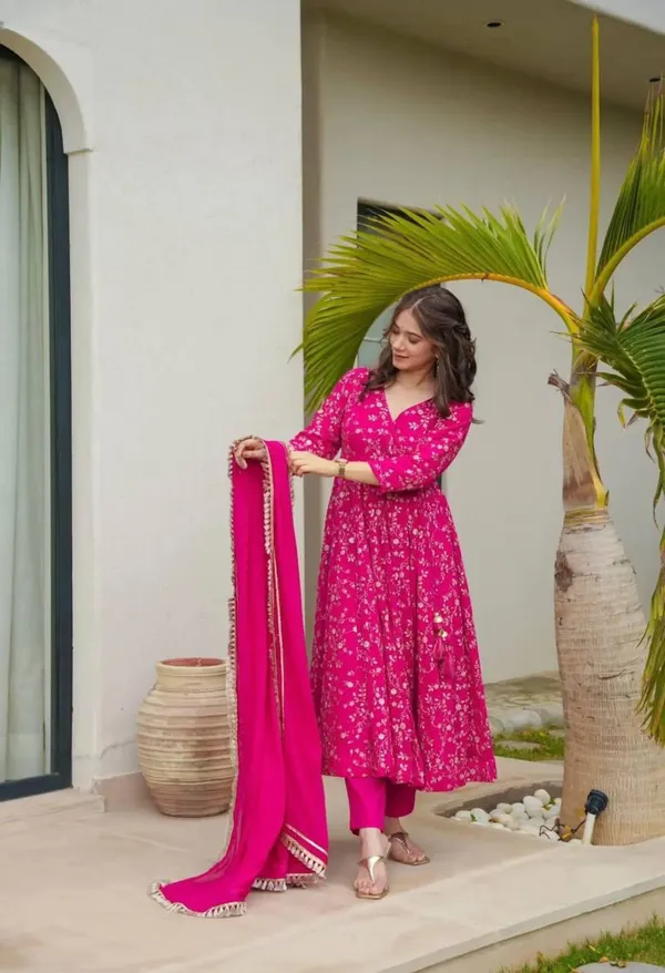Pink_Designer_Fully_Stitched_Faux_Georgette_With_Embroidery_Work_Gown_And_Dupatta_Set_For_Women