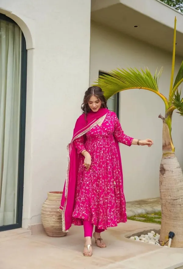 Pink_Designer_Fully_Stitched_Faux_Georgette_With_Embroidery_Work_Gown_And_Dupatta_Set_For_Women
