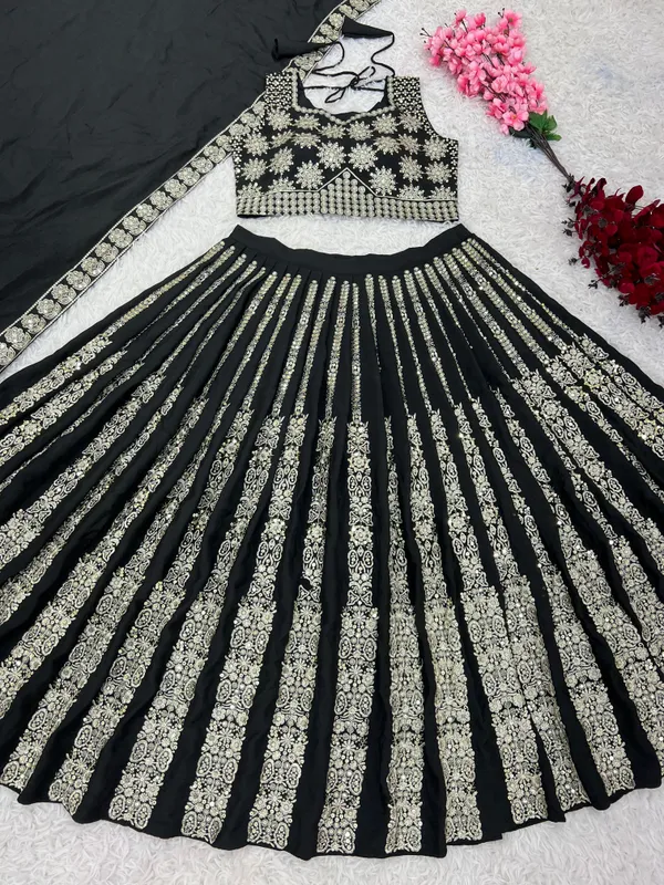 Black_Wedding_Lehenga_Choli_With_Full_Heavy_Embroidery_Sequence_Work_For_Women