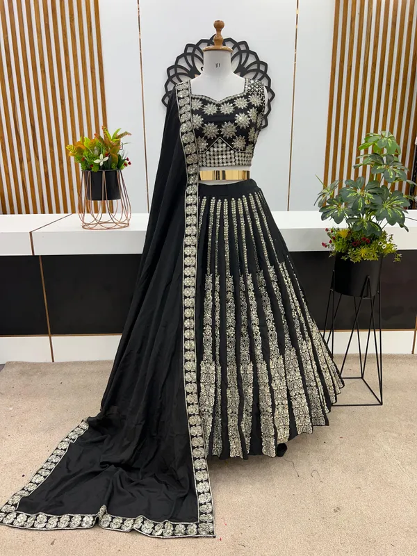 Black_Wedding_Lehenga_Choli_With_Full_Heavy_Embroidery_Sequence_Work_For_Women