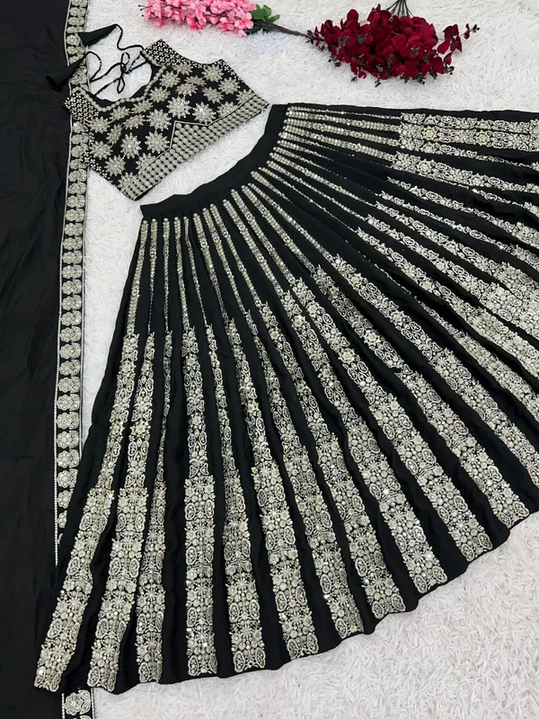 Black_Wedding_Lehenga_Choli_With_Full_Heavy_Embroidery_Sequence_Work_For_Women