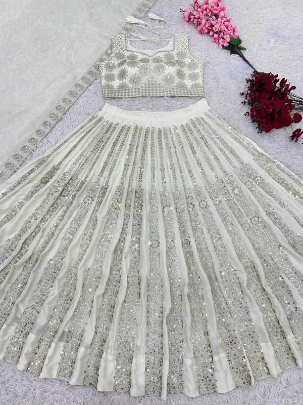 White_Wedding_Lehenga_Choli_With_Full_Heavy_Embroidery_Sequence_Work_For_Women
