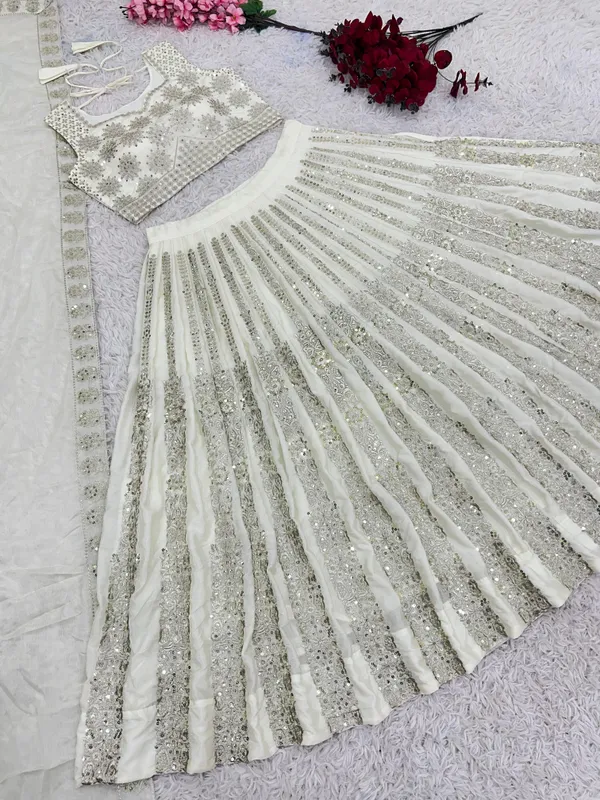 White_Wedding_Lehenga_Choli_With_Full_Heavy_Embroidery_Sequence_Work_For_Women