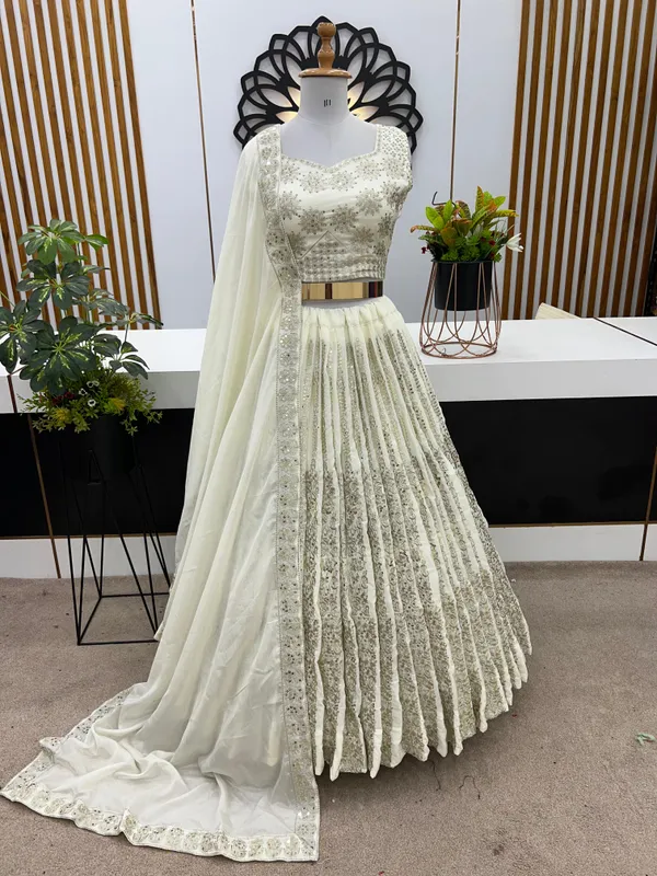 White_Wedding_Lehenga_Choli_With_Full_Heavy_Embroidery_Sequence_Work_For_Women