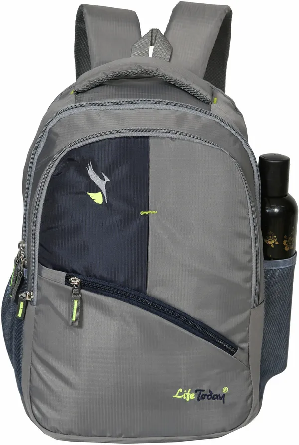 Grey___Solid_Backpack_For_Men_&_Women_-_(19H_x_13W_x_8D_Inch)_-_Polyester_Fabric