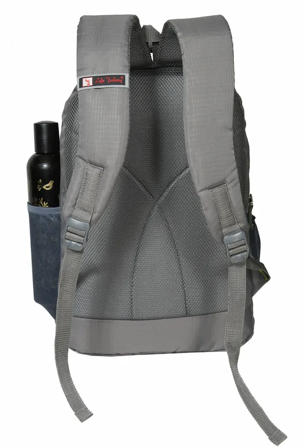Grey___Solid_Backpack_For_Men_&_Women_-_(19H_x_13W_x_8D_Inch)_-_Polyester_Fabric