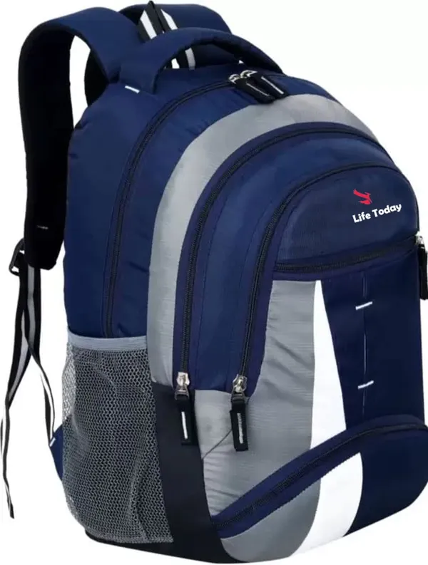 Blue___Solid_Backpack_For_Men_&_Women_-_Polyester_Fabric