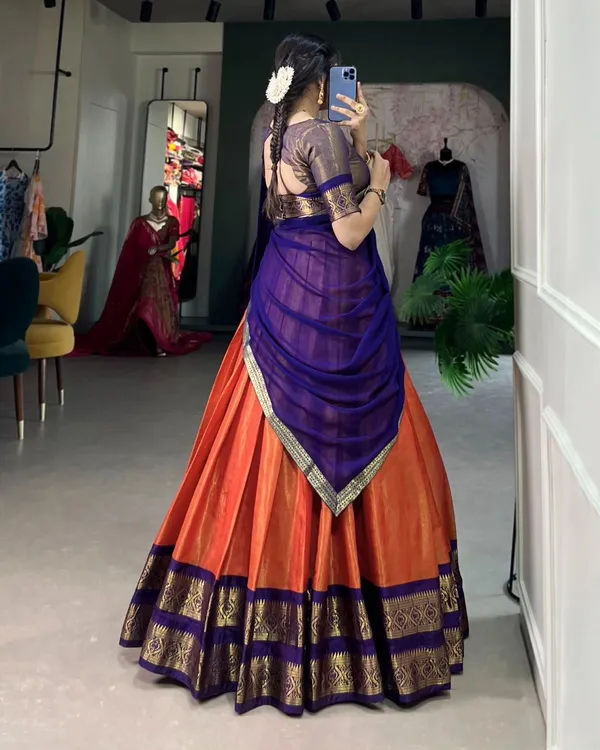 Kanjivaram_Silk_Zari_Half_Lehenga_Saree_With_Blouse_And_Dupatta