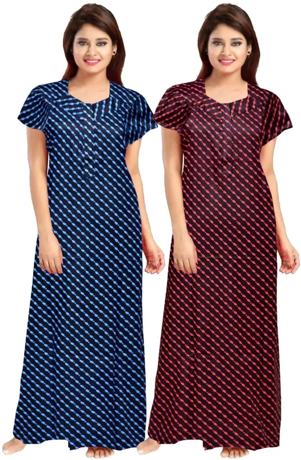 Pack_of_2_Cotton_Printed_Nighty_For_Women_|_Blue_&_Maroon