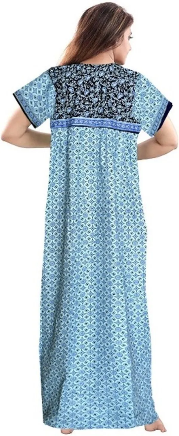 Blue_Cotton_Printed_Long_Nighty_For_Women