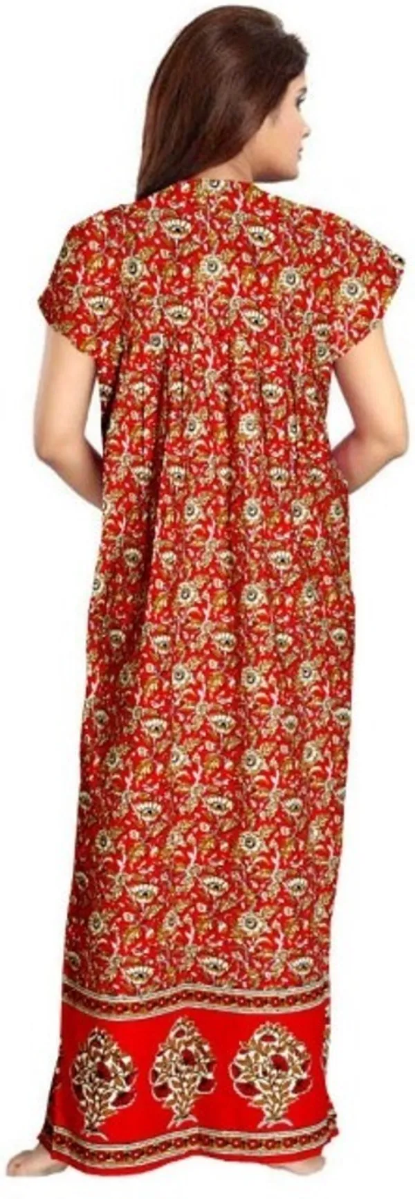 Red_Cotton_Printed_Long_Nighty_For_Women