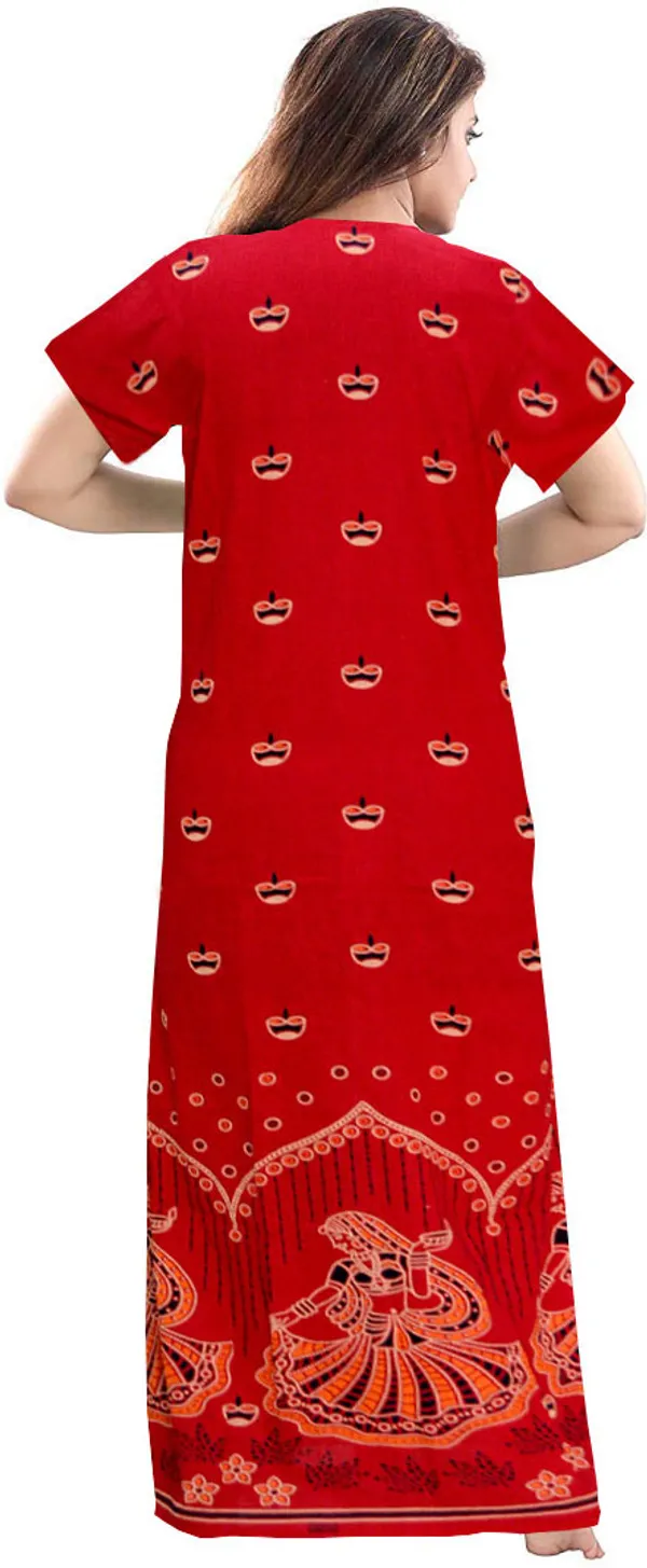 Pack_of_2_Pure_Cotton_Printed_Nighty_For_Women_|_Red_&_Blue