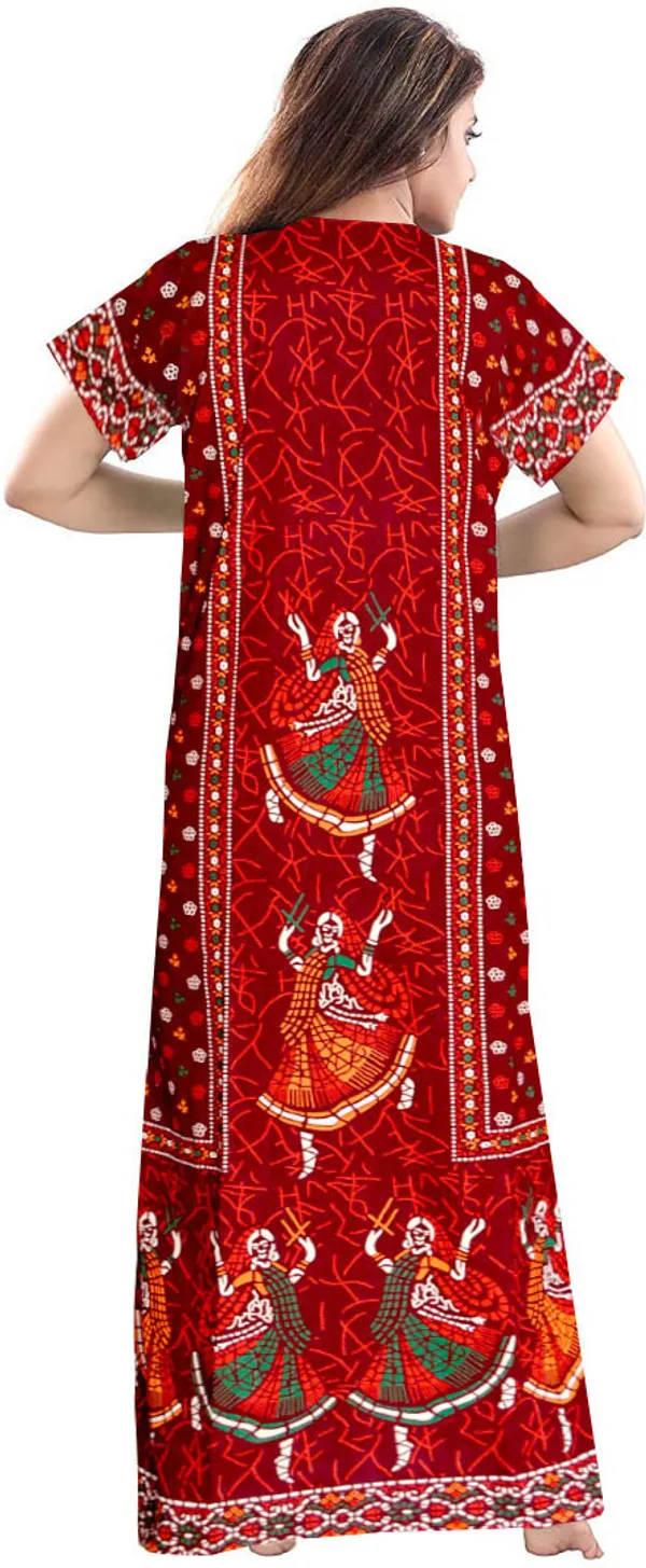 Pack_of_2_Pure_Cotton_Printed_Nighty_For_Women_|_Blue_&_Maroon