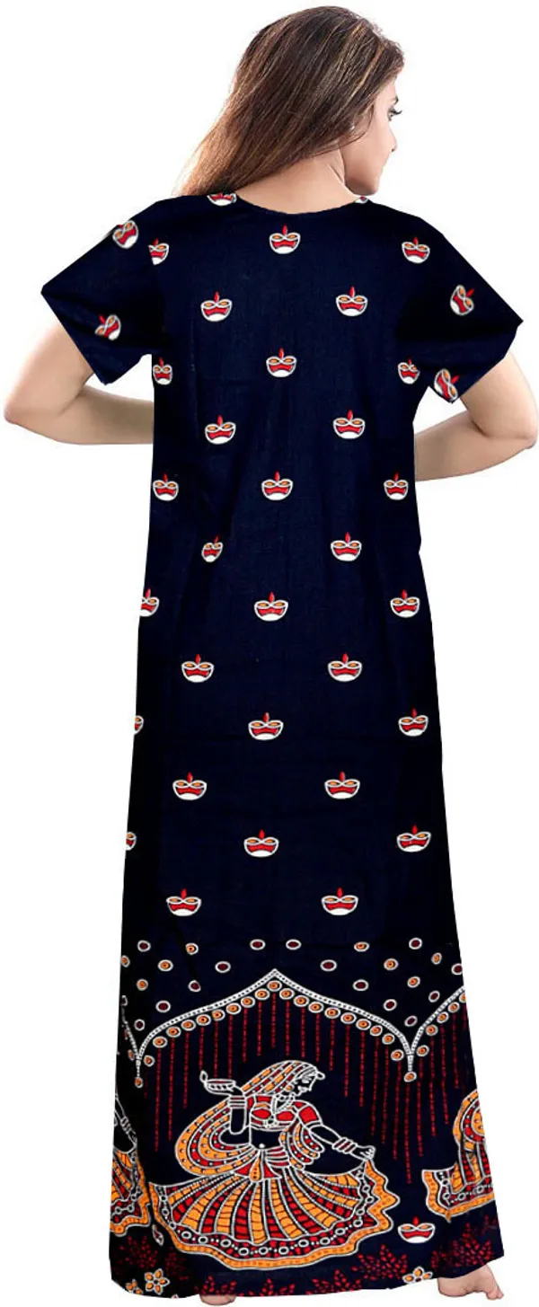 Pack_of_2_Pure_Cotton_Printed_Nighty_For_Women_|_Blue_&_Maroon