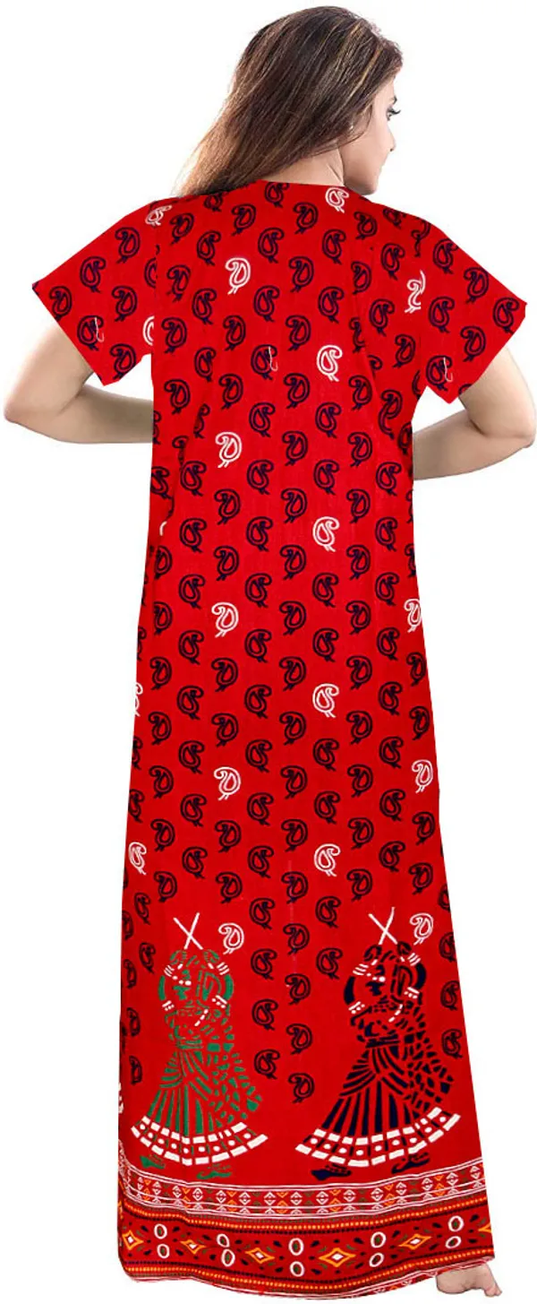 Pack_of_2_Pure_Cotton_Printed_Nighty_For_Women_|_Blue_&_Red